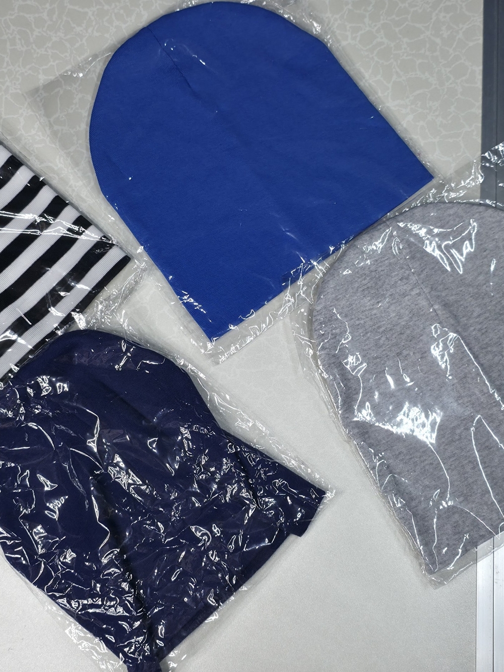 Universal Kids Beanie Set - Blue, Navy & Gray
